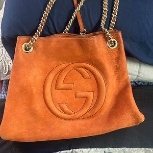 Orange suede authentic Gucci bag